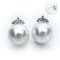 (PSL) Approx. 8.3 mm, Aurora Tennyo, Diamond Anchor Stud Pearl Earrings