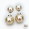 Approx. 10.0 mm and 13.0 mm, Gold South Sea Pearl, Front Back Twin Pearl Double Stud Earrings