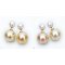 Approx. 7.0 mm and 13.0-14.0 mm, Akoya and South Sea Pearl,  Front Back Twin Pearl Double Stud Earrings