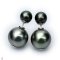 Approx. 7.0 mm and 12.0 -14.0 mm, Pewter Gray, Tahitian Pearl, Front Back Twin Pearl Double Stud Earrings