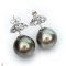 Approx. 13.0 mm, Tahitian Pearl, Stud Pearl Earrings