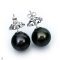 Approx. 13.0 mm, Tahitian Pearl, Stud Pearl Earrings