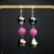 Approx. 12.0 - 14.0 mm, Tahitian Pearl, "2024 Reminder Collection - Honesty" Dangle Pearl Fish Hooks Earrings