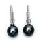 12.89 mm and 12.98 mm, Tahitian Pearl, Jacket Pearl, CZ Paved Latch Back Earrings