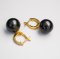 Approx. 13.0 mm, Tahitian Pearl, Jacket Pearl, CZ Paved Latch Back Earrings