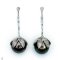 Approx. 12.0 mm, Tahitian Pearl, Gara-Wek Cap Chain Dagle Pearl Stud Earrings