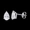 S925, Moissanite (3.0ct.), Three Prongs Solitaire Pear Moissanite Stud Earrings