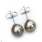 Approx. 9.0 - 11.0 mm, Tahitian Pearl, Stud Pearl Earrings