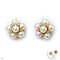 Approx. 3.5 - 4.0 mm, Akoya Pearl, Cluster Pearls Diamond Stud Earrings