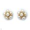 Approx. 3.5 - 4.0 mm, Akoya Pearl, Cluster Pearls Diamond Stud Earrings