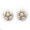 Approx. 3.5 - 4.0 mm, Akoya Pearl, Cluster Pearls Diamond Stud Earrings