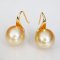 Approx.12.0 mm, Gold South Sea Pearl, Fish Hooks Spoon Stud Earrings