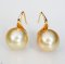 Approx.12.0 mm, Gold South Sea Pearl, Fish Hooks Spoon Stud Earrings