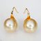 Approx.12.0 mm, Gold South Sea Pearl, Fish Hooks Spoon Stud Earrings