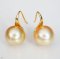 Approx.12.0 mm, Gold South Sea Pearl, Fish Hooks Spoon Stud Earrings