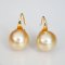 Approx. 13.0 mm, Gold South Sea Pearl, Fish Hooks Spoon Pearl Earrings