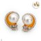 Approx. 9.0 mm, Freshwater Pearl, Nautilus Pearl Stud Earrings