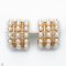 Approx. 2.5 - 3.0 mm, Freshwater Pearl, Three Row Pearl Stripes Stud Earring