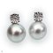 Approx. 6.0 mm, Akoya Pearl, Diamond Head Stud Pearl Earrings