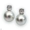 Approx. 6.0 mm, Akoya Pearl, Diamond Head Stud Pearl Earrings