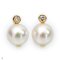 Approx. 7.0 mm, Akoya Pearl, Diamond Head Stud Pearl Earrings