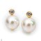 Approx. 7.0 mm, Akoya Pearl, Diamond Head Stud Pearl Earrings