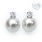 5.39 mm and 5.43 mm, Akoya Pearl, Diamond Head Stud Pearl Earrings