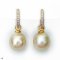 Approx. 10.0 - 11.0 mm, Gold South Sea Pearl, Latch Back Jacket Pearl Earrings