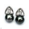 Approx. 12.0 mm, Tahitian Pearl, "Royal Bell" Stud Pearl Earrings