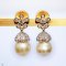 Approx. 10.0 mm, Gold South Sea Pearl, Sakura Dangle Pearl Stud Earrings