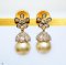 Approx. 10.0 mm, Gold South Sea Pearl, Sakura Dangle Pearl Stud Earrings