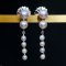 Approx. 3.0 - 5.0 mm, Akoya Pearl, Double Pearl Stud Earring with Dangle Pearl Row