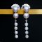 Approx. 3.0 - 5.0 mm, Akoya Pearl, Double Pearl Stud Earring with Dangle Pearl Row