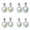 Approx. 11.0 mm, Gold South Sea Pearl, White Topaz Dot Dangle Pearl Stud Earrings