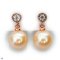 Approx. 10.0 mm, Freshwater Pearl, White Topaz Dot Dangle Pearl Stud Earrings