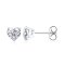 (GRA), Moissanite Heart Cut (1.0ctx2/D/VVS1/Ex) Three Prongs Solitaire Moissanite, Stud Earrings