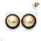 Approx. 10.0 -11.0 mm, Gold South Sea Pearl, Orchid Jacket Double Pearls Stud Earrings