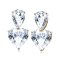 Moissanite, Pear&Heart Stud Earrings with Hooks