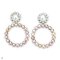 Approx. 4.0 mm and 8.0 mm, Freshwater Pearl, Halo Pearl with Pearl Hoop Jacket Stud Earrings