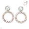 Approx. 4.0 mm and 8.0 mm, Freshwater Pearl, Halo Pearl with Pearl Hoop Jacket Stud Earrings