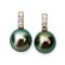 9.98 mm and 10.01 mm, Tahitian Pearl, Eternity Collection Stud Pearl Earrings