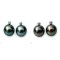 Approx. 9.0 - 10.0 mm, Tahitian Pearl, Diamond Dot Stud Pearl Earrings