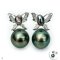 Approx. 5.0 -12.0 mm, Tahitian Pearl, " Wild Butterfly " Pearl Stud Earrings