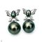 Approx. 5.0 -12.0 mm, Tahitian Pearl, " Wild Butterfly " Pearl Stud Earrings