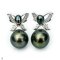 Approx. 5.0 -12.0 mm, Tahitian Pearl, " Wild Butterfly " Pearl Stud Earrings