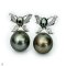 Approx. 5.0 -12.0 mm, Tahitian Pearl, " Wild Butterfly " Pearl Stud Earrings