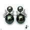 Approx. 7.0 - 11.0 mm, Tahitian Pearl, "Season Change" Duo Pearl Earrings