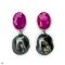 Approx. 5.0 - 6.0 mm, Keshi Tahitian Pearl, Ruby Dangle Pearl Stud Earrings