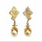 Approx. 11.0 mm, Gold South Sea Pearl, Fish Hooks Flower Dangle Pearl