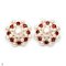 Approx. 4.5 mm and 9.5 mm, Freshwater Pearl, Garnet Halo Pearl Stud Earrings